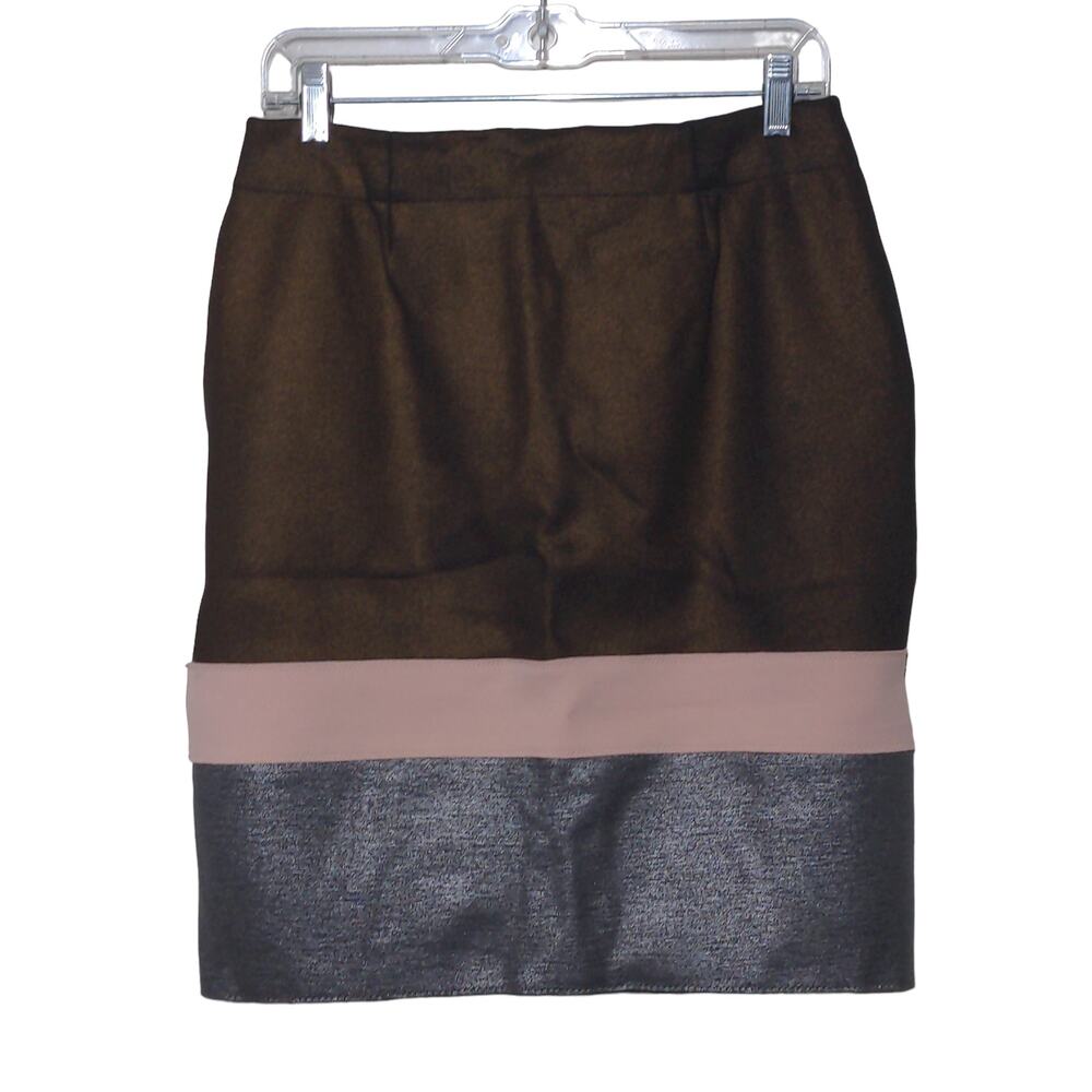 Marie Saint Pierre Sculptor Skirt Metallic Above Knee Stretch 3 (M, 10) New